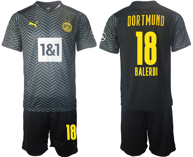 Men 2021-2022 Club Borussia Dortmund away black #18 Soccer Jersey